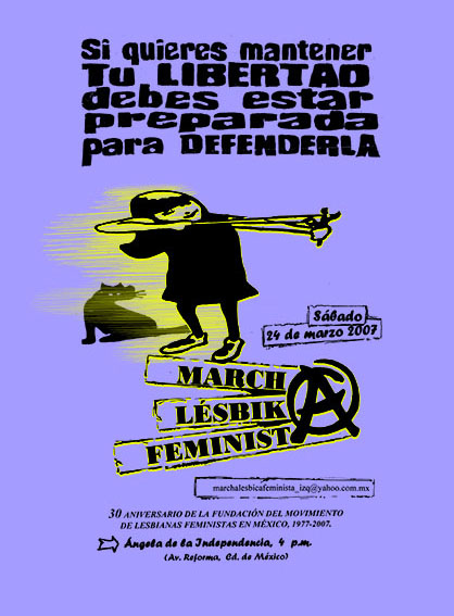 IMAGEN DE LA PORTADA DEL DOCUMENTO CENTRAL DE LA MARCHA LÉSBICO-FEMINISTA 2007, XXX ANIVERSARIO DEL MOVIMIENTO LÉSBICO-FEMINISTA (1977)