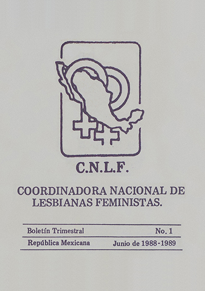 IMAGEN DE LA PORTADA DEL BOLETÍN DE LA COORDINADORA NACIONAL DE LESBIANAS FEMINISTAS (C.N.L.F.)